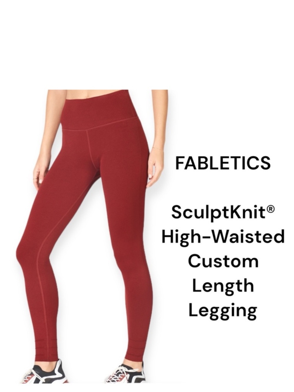 FABLETICS size M SculptKnit High-Waisted Custom Length Legging umbra red